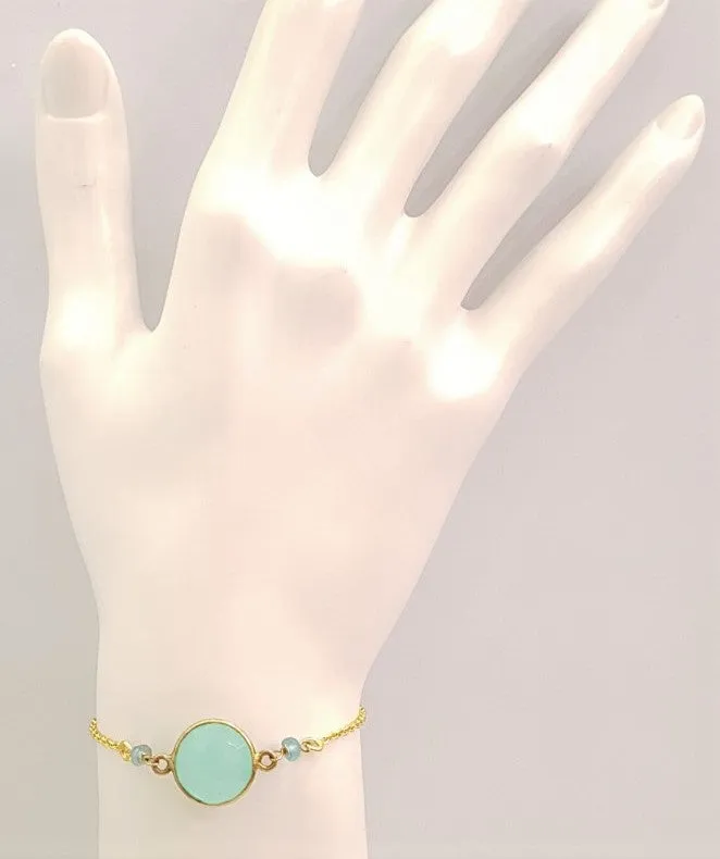 Mint Chalcedony Single Stone Bracelet