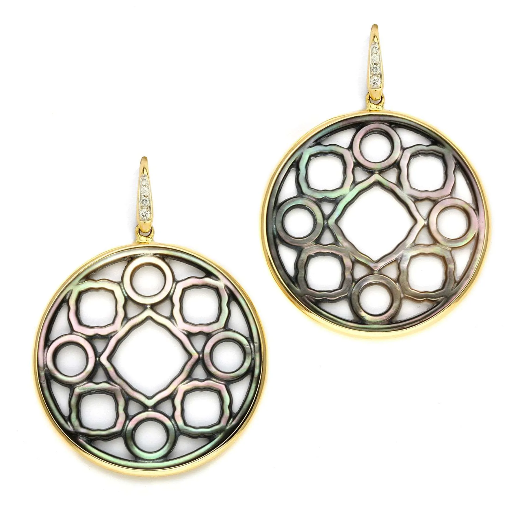 Mother of Pearl Mogul Medallion Earrings