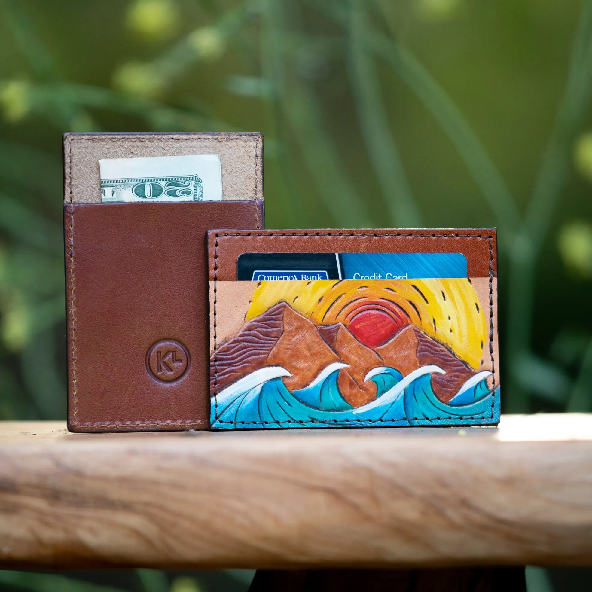 Mountains and Waves Card Holder