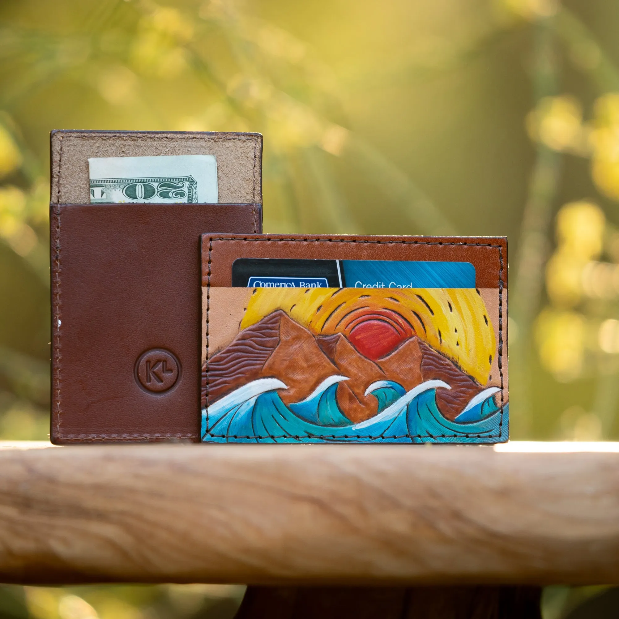 Mountains and Waves Card Holder