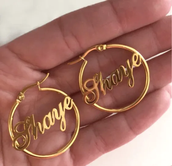 Name Hoop Earrings