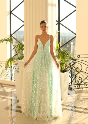 NICOLETTA Brielle Gown - Tiffany Blue/Ivory