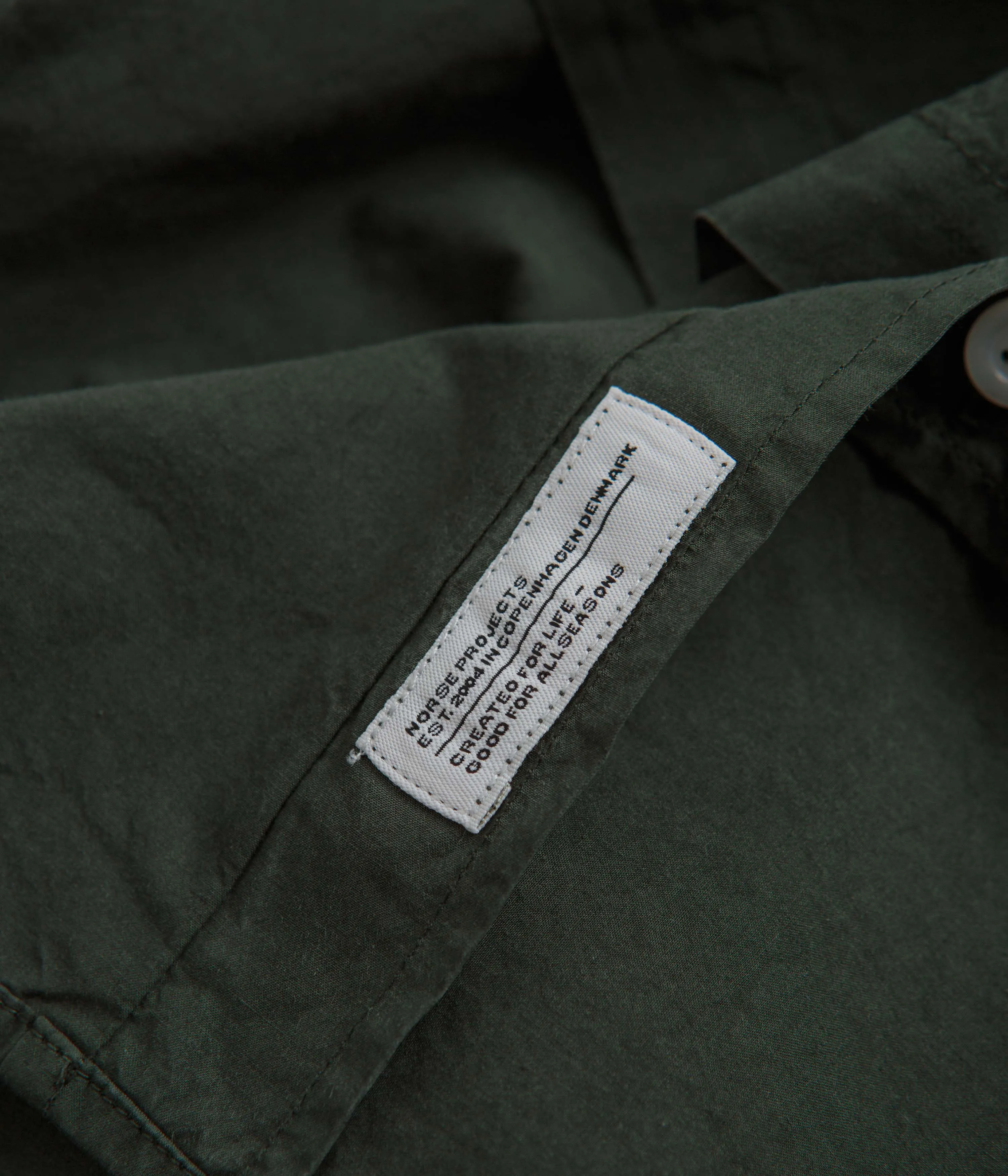 Norse Projects Osvald Cotton Tencel Shirt - Spruce Green