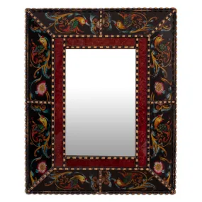 Novica Dawn Reverse-Painted Glass Wall Mirror