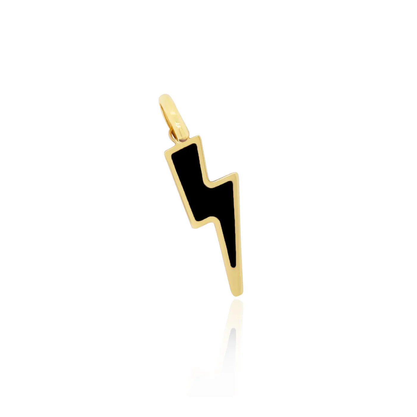 Onyx Lightning Bolt Charm