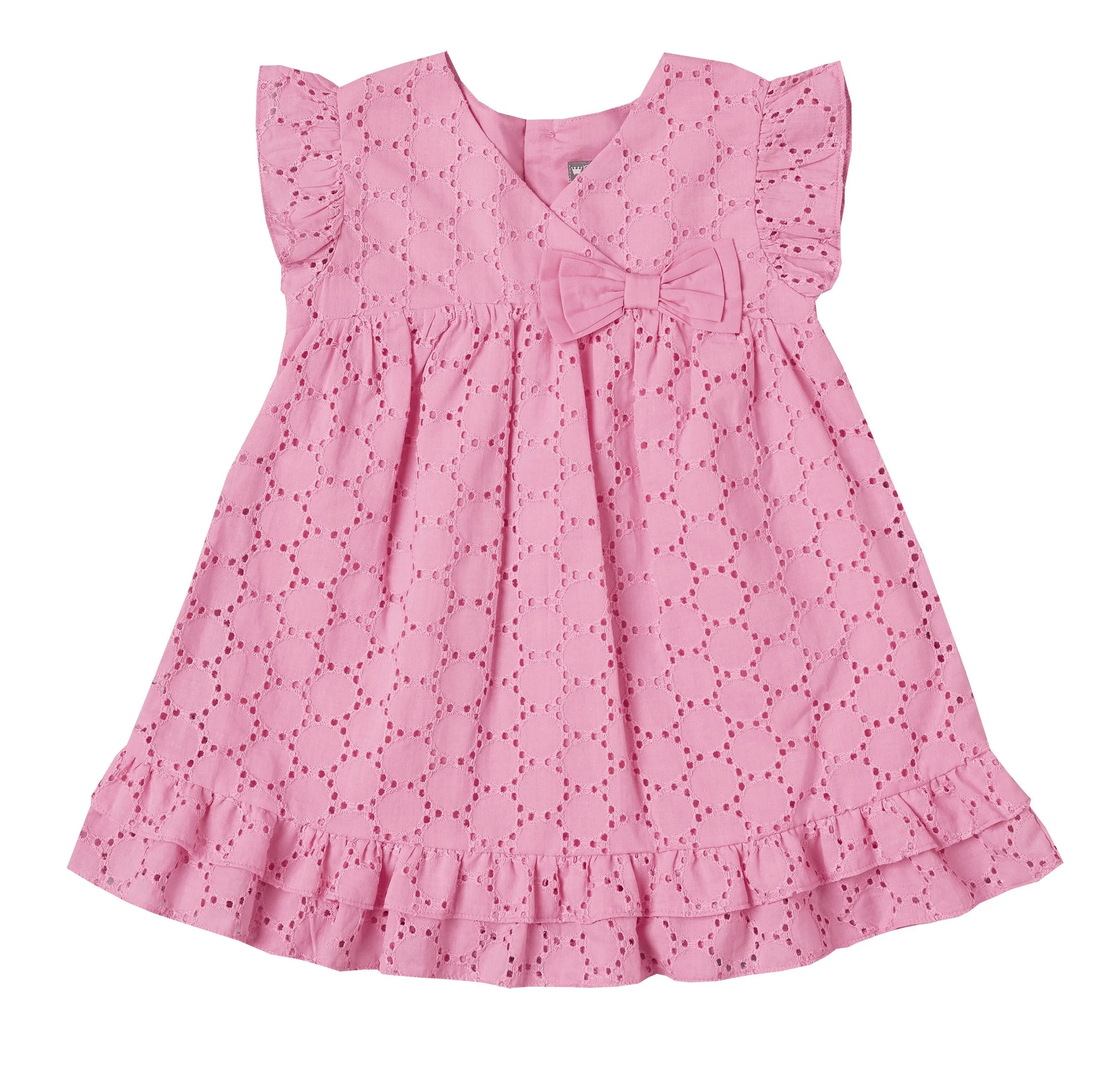 Pink Eyelet Ruffle Dress