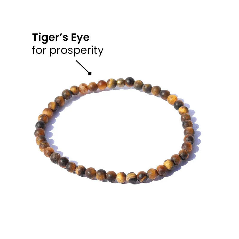 Prosperity Matte Tiger's Eye Delicate Bracelet