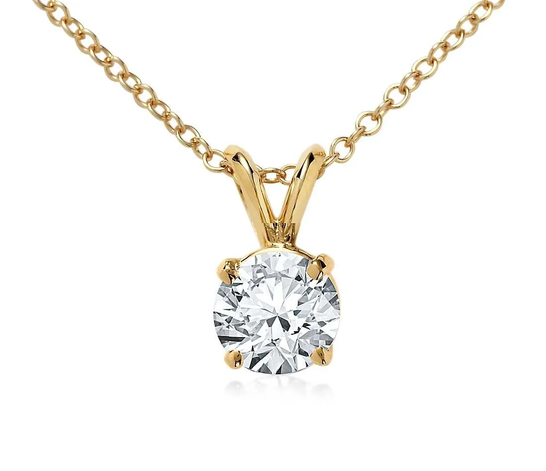 Round Diamond Solitaire Pendant