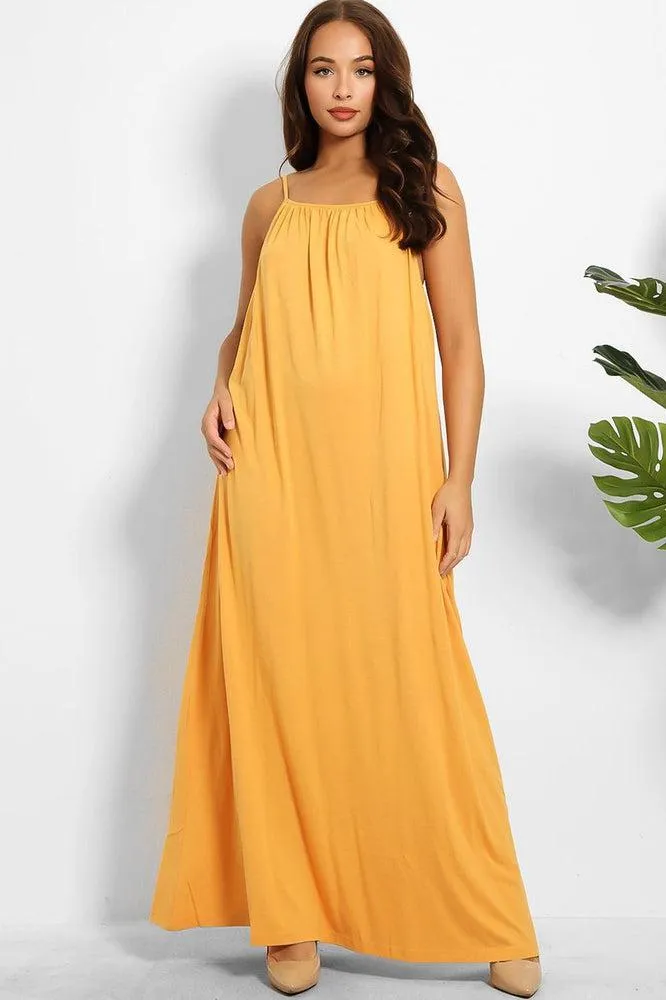 Strappy Low Back Cotton Maxi Sun Dress