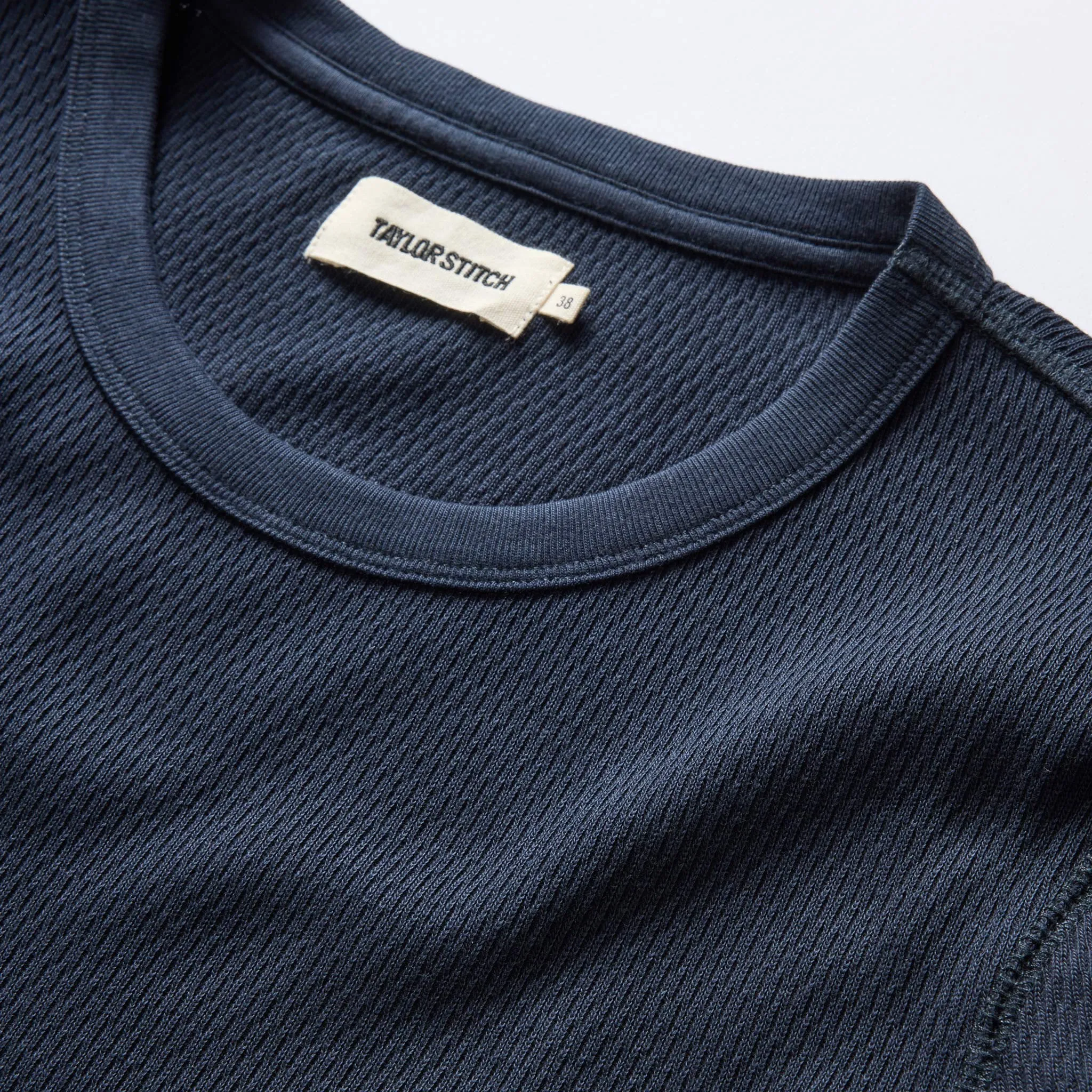 The Organic Cotton Waffle Crew in Dark Navy