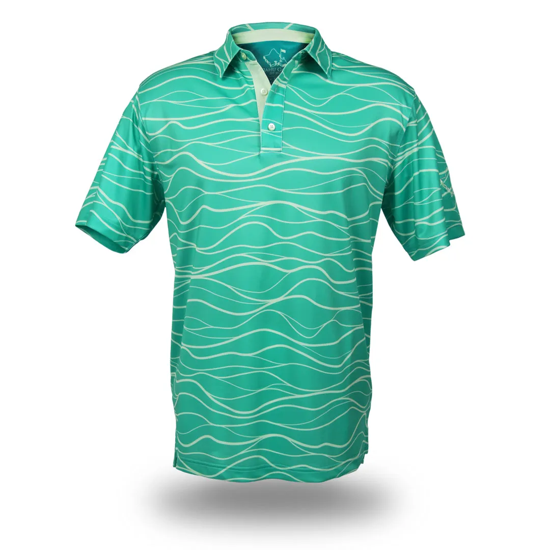 Wavy Seafoam - OGA Men's Polo - Seafoam Green