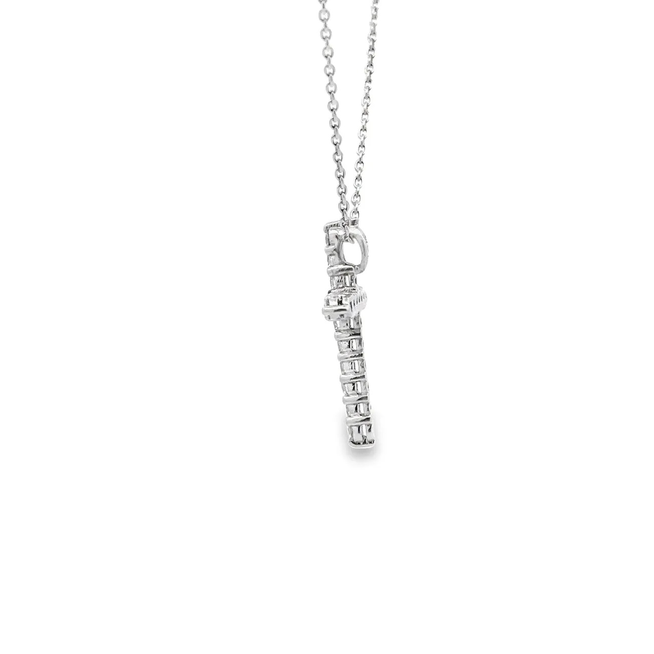 WD1319 White Gold and Diamond Cross Necklace